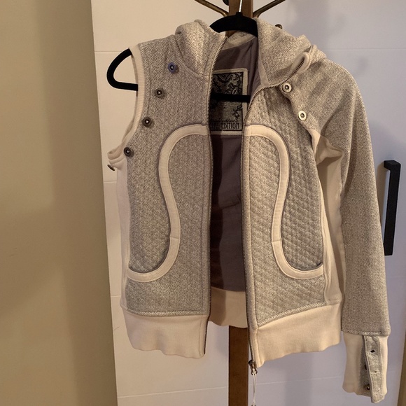 Lululemon Scuba Hoodie Special Edition Ghost Herringbone Detachable Sleeves - Picture 4 of 12